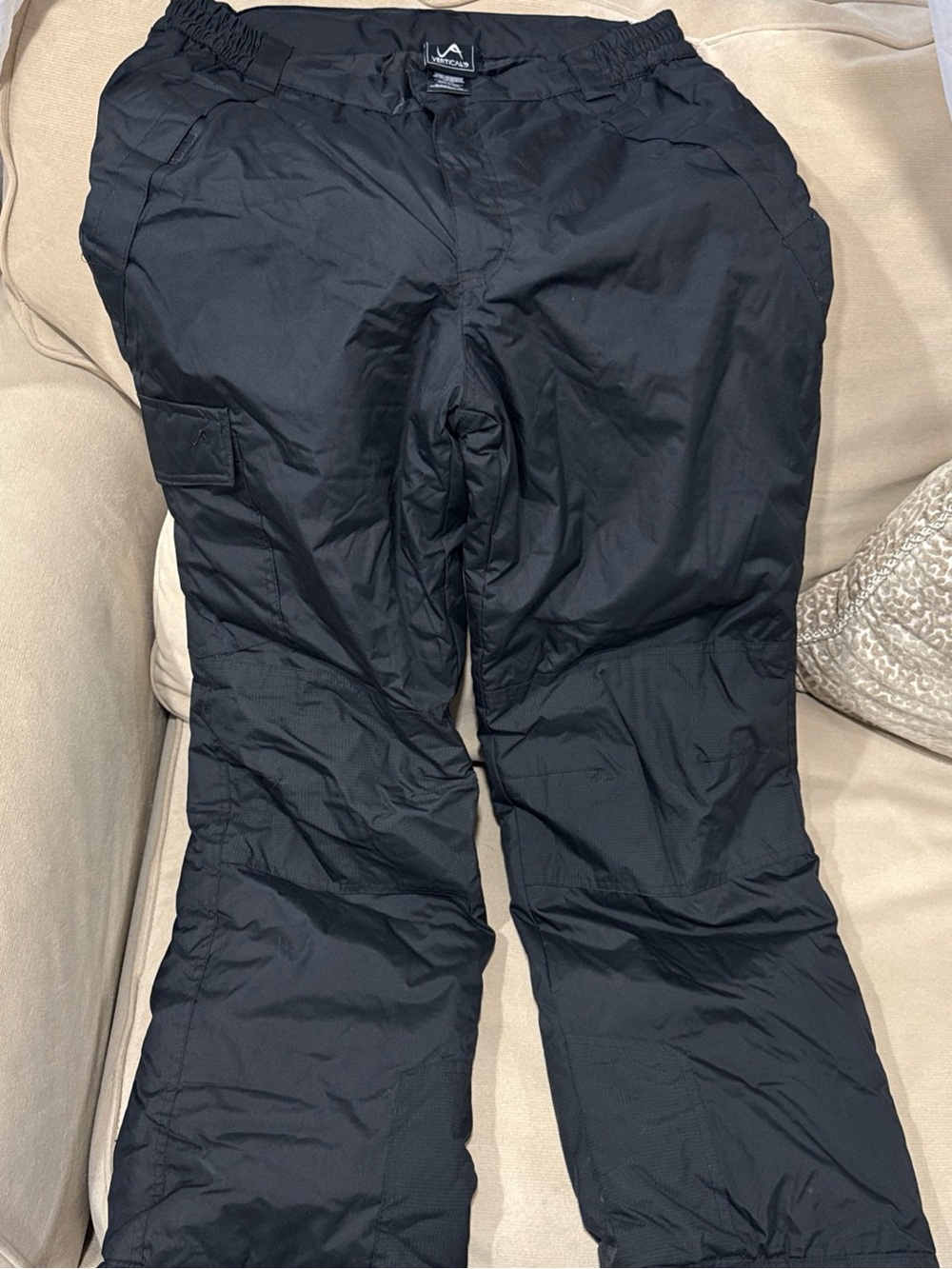 Vertical '9 Youth Size XL 18/20 Black Snow Ski Pants Elastic Ankle